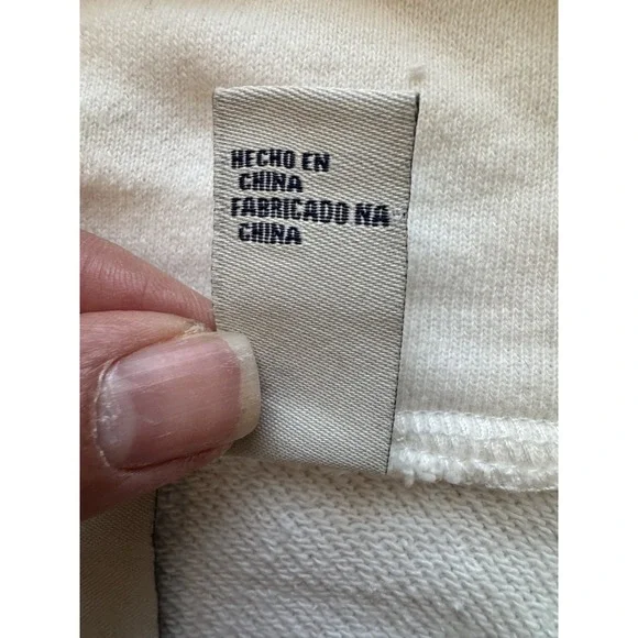 Reebok x Forever 21 Cropped Half-Zip Pullover Sweatshirt Chalk Cream Large - Picture 6 of 8